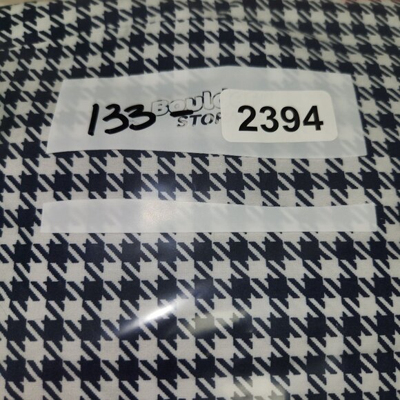 Lands End Womens Houndstooth Button-Up Shirt 12P Long Sleeve 100% Cotton Navy/Wh - Picture 6 of 6